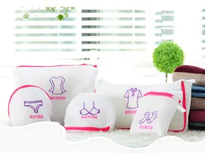 Ensemble de sacs à linge en filet brodé japonais, poches de protection pour sous-vêtements.