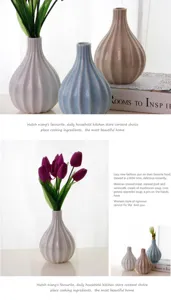 European retro ceramic vase detail view, elegant fluted design for desktop floral arrangement decor.