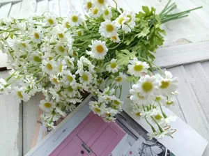 30 heads artificial chamomile daisy flower bouquet for home office wedding decoration