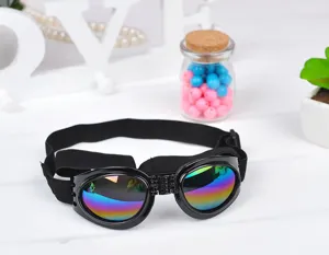 Klappbare Haustier Sonnenbrille winddichter Augenschutz fuer Hund Katze coole Brille.