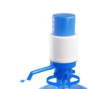 Manuelle Wasserpumpen für Flaschen in blau und weißem Kunststoff für Heim und Büro.