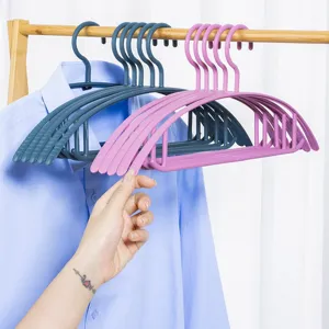 Plastic clothes hangers slim seamless non slip coat hangers for shirts and dresses set of 10