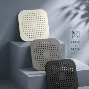 Square shower drain hair catcher mesh strainer filter cover 14.5x14.5cm 3-pack home use