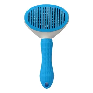 Brosse pour animaux bleue pour chats et chiens, outil de toilettage doux pour le pelage.