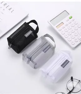 Minipochon à monnaie en résille de nylon avec fermeture éclair, petite trousse de rangement