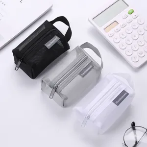 Pochette de rangement en nylon minimaliste avec design transparent et fermeture Organisateur portable idéal pour les voyages et le quotidien