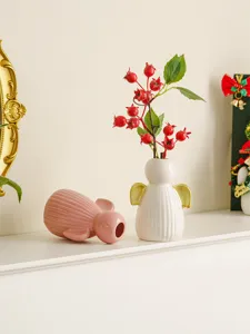 Ceramic angel vase cute home decor desktop flower arrangement ornament aesthetic cute style