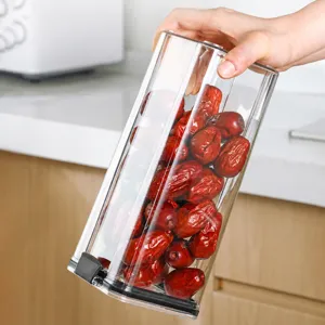 Thickened square clear food storage container for kitchen pantry, dry goods, snacks organization