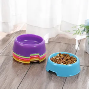 Candy Color Plastic Pet Bowl Cat and Dog Universal Feeding Water Bowl Anti-Overturn