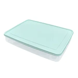Plastic egg storage box with lid, 24 grid clear refrigerator fresh-keeping holder container.