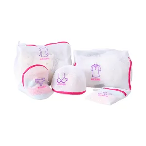 Lot de sacs à linge en filet renforcé avec fermeture éclair pour soutien-gorge délicat