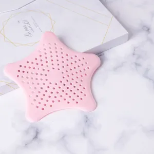Roze ster siliconen gootsteen putje haarvanger filter badkamer douche afvoerzeef.
