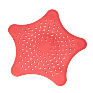 Rood ster vormig siliconen gootsteen en douche putje filter tegen verstopping en haar.