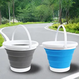 Portable collapsible bucket silicone folding water container for outdoor travel car washing fishing