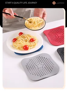 Square silicone floor drain kitchen sink anti-clogging filter net for home bathroom use