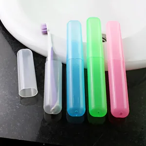 Portable travel toothbrush case plastic dustproof toothbrush holder organizer storage box