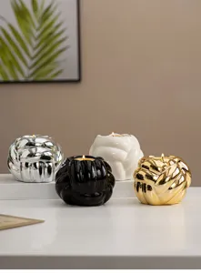 Set di portacandele in ceramica, moderno supporto per lumini per decorazione tavola e festa.