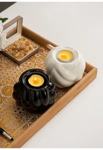 Portacandela in ceramica a gomitolo, supporto per lumino decorazione per tavola di casa.