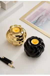 Portacandela in ceramica design nodo rosa supporto per lumino per tavolo da pranzo matrimonio