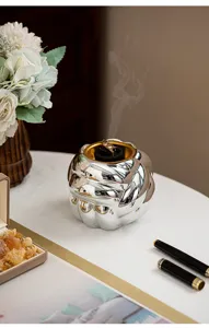 Moderne nordische Keramik Linien Textur Weihrauchbrenner Tisch Wohnzimmer Dekor Aromatherapie