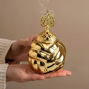 Modern Minimalist Ceramic Incense Burner With Hollow Tree Head Lid Aromatherapy Home Living Room Decoration Censer