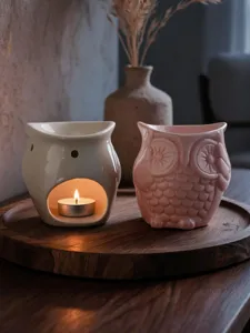 Ceramic owl aroma diffuser candle holder cute animal home decor desktop ornament gift