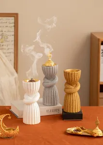Resin incense burner Arabic style knotted design aroma diffuser home decor table centerpiece