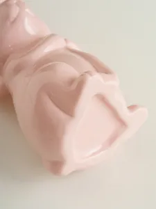 Pink ceramic rabbit vase Easter flower holder cute animal decor home art ornament display