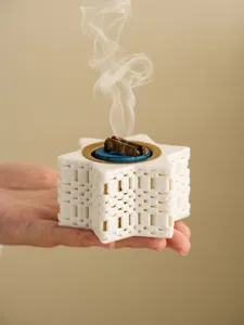 3d printed star incense burner aesthetic aroma diffuser creative home desktop decor detail