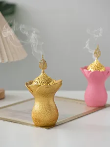 Brûleur d'encens en résine du Moyen-Orient fleur créative porte-encens de santal décor