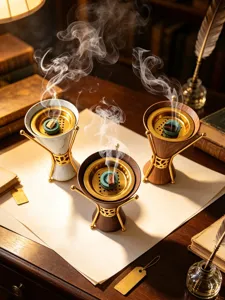 Luxury Middle Eastern style incense burner with metal stand for home aromatherapy decor.