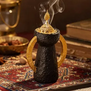 Bruciatore di incenso bakhoor stile arabo cupola dorata decorazione per la casa