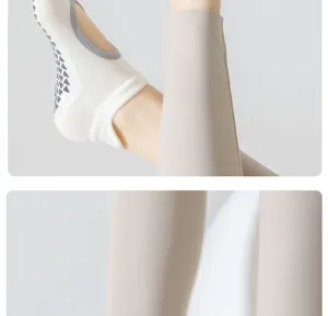 Professional non-slip yoga socks for women, breathable pilates fitness sports short socks detail