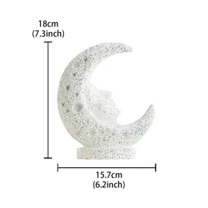 Medieval retro moon face resin ornament sculpture celestial tarot style home decor 18cm