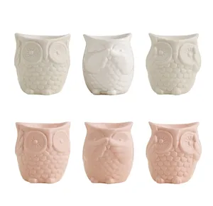 Ceramic owl candle holder aromatherapy burner cute animal sculpture for home decoration gift