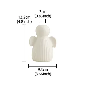 Bougeoir ange en ceramique moderne blanc deco table minimaliste mariage vase decoratif
