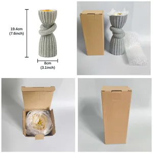 Resin flocked candle holder with unique knot design, elegant home decor detail showcase.