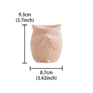 Pink ceramic owl aromatherapy oil burner candle holder cute home decor desktop ornament