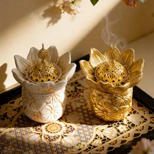 Middle Eastern Arabic Style Resin Incense Burner Creative Floral Design Aroma Diffuser Holder For Home Office Temple Decor
