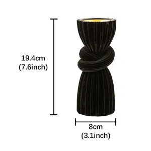 Black knot pillar candle holder modern resin decorative candlestick home decor table centerpiece