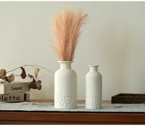 Vase en céramique blanche minimaliste moderne nordique décoration de table arrangement floral
