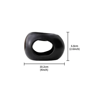 Vista dettagliata che mostra le dimensioni del bruciatore di oli essenziali in ceramica.