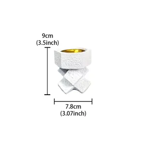 Creative resin cross-knot incense burner with gold inner bowl, 9x7.8cm aromatherapy tool.