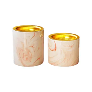 Rosa Marmor Keramik Räucherfass Luxus Heimdekoration Aromatherapie Diffusor kleines Ornament Set