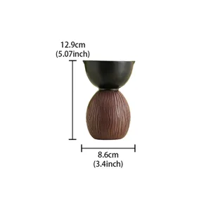 Quemador de incienso moderno de madera con cuenco, ideal para decoración del hogar y aromaterapia.