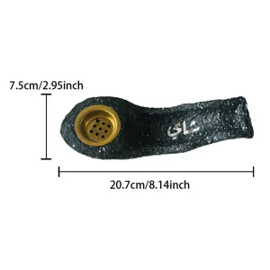 Resin boat incense burner with Arabic script, perfect for desktop decoration and home fragrance.