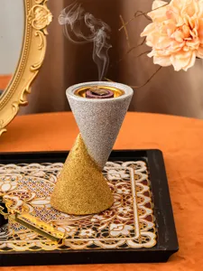 Resin double cone incense burner modern tabletop aromatherapy home decorative ornament