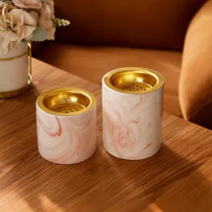 Rosa Marmor Keramik Weihrauchbrenner fur moderne Aromatherapie Heimdekoration Accessoires.