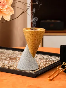Exquisite double-cone resin incense burner, Middle Eastern style artistic home decor detail.