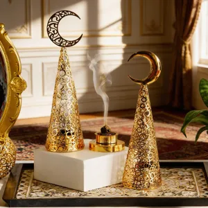 Gouden Holle Metalen Wierookbrander Midden-Oosten Aromatherapie Desktop Decor IJzer Europese Stijl Kandelaar